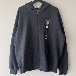 Pokémon Center 2016 Grey Multicolour Hood Eevee Evolutions Zip Up Hoodie